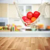 Storage Bags Fruit Hanging Basket Wall Decor Vegetable Hammock Net Bag Shopping Kitchen Wood Decoration Woven Holder