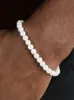 Bransoletka Pearl Imitacja z koralikami Hip Hop na męską białą Abryl Acryl Bead Womens Rock Prosta biżuteria uliczna