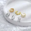 Charme 1pc couleur argent tendance sans piercing en cristal rinestone oreille enveloppe clip boucles d'oreilles pour femmes bijoux de fête de mariage filles bijoux