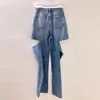 Dames jeans broek 2024 zomer vintage bedroefd puur katoen hoog taille denim breed been recht