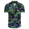 Mäns casual skjortor sommar Hawaiian klänningskjorta Mens Loose Colorful Printed Short Sleeve Plus Size 3xl Brand Clothing Men Beach Floral Aloha Shirts 240424