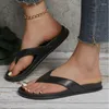 Casual Shoes Women's Solid Color Flip Flops Slip On Lightweight Soft Sole PVC Slides Non-Slip Summer Beach