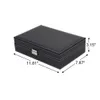 Lnofxas Watch Box 8 Jewelry Display Case Organizer Trey Storage Black PU Leather with Mirror and Lock 240415