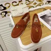 Loro Piano LP Casual Flat Shoes обувь низкие мужчины топ-мужчина женские женские туфли для обуви замшевые лоферы Черно-бежевый красный классический пряжка круглый