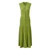 416 XXL 2024 Milan Runway Dress SPring Summer Sleeveless Green Sequins Crew Neck Womens Dress Fashion High quality YL