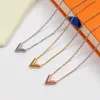 Net Red Same Titanium Steel Korean v Letter Necklace Womens Ins Style Simple Design High Class Collar Chain