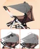 Vestidos carrinho de bebê bloqueios de tonalidade de pano de pano UVB UVB Sun Raios de capa de capa de carro Mosquito de insetos de malha Raintente Acessório de proteção de carrinho