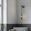 Wandlamp Moderne LED -lampen Alle koper kristalliverende kamer slaapkamer verlichting beddebout indoor lichten el verlichtingsbevolking woningdecoratie