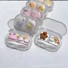 Contacts Lens Accessoires Kawaii Contact Lens Care Box Portable Lens Case compact Lens Container D240426