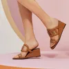 Eleganta sandaler Kvinnor Eze Wedge Sandaler High Heel Sandals Summer Platform Tjock Sole Sandals Luxury High Woven Heel Slope Heel Sandaler 35-43