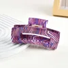 Crampes Yhj French Vintage Plaid Hair Claw Large Claw Claw Clips Purple Clips Simple Crab Coil Coil Accessoires pour femmes Girls Y240425
