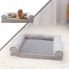 Cat Carriers Crates Houses Pet dog bed kennel pet dog sofa square cat bed winter warm sponge mat sofa bed machine washable universal 240426