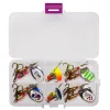 Accessoires 30pcs / 10pcs Kit de cuillère rotative en boîte Lucs de pêche de pêche artificiels appâts artificiels crochets de poisson métal