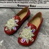 Casual Shoes Summer Women Pearl Female Mullers Plus Size Flat Rhinestone Loafers Slip On Patent Leather