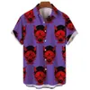 Camisas casuais masculinas verão masculino de colarinho casual de colarinho casual de manga curta Sketon Print Print Beach Fashion Fashion Vintage Clothing XS-5xl 240424