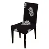 Couvrages de chaise coloré à imprimé stretch Universal Black Color pour la cuisine salon Santa Home Decoration Dining SE