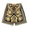 Summer Mens Designer Medusa Barocco Silk Shorts Drukowane szorty pływackie koszulka czarne stroje kąpielowe mężczyźni pół spodnie Man Krótkie duże spodenki Pływanie W36C1