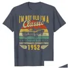 Herr t-shirts mens 71th födelsedag närvarande för män pappa retro vintage 1952 födelsedag t-shirt 71 år gamla kläder fäder dag morfar g dhta9