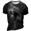Herren-T-Shirts Sommer T-Shirt für Männer Tier Wolf Print Freizeit kurzer Slve Kleidung Fashion Strt O-Neck Pullover Übergroße Herren T-Shirts T240425