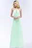 Casual Dresses Misshow Mint Green Solid Maxi Summer For Women Sexig Halter Neck Crystals Belt Beach Female Dress Evening Prom Party