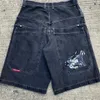 Hip Hop retro szkielet graficzny streetwear jnco spodnie Y2K spodnie męskie w lupgy dżins gimnastyczne harajuku gotycka koszykówka krótka 240420