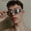 Óculos de sol Novos óculos de sol esportivos para homens para homens 2024 Goggles de designer de marca de luxo uv400 espelho colorido de bicicleta de bicicleta solar q240425