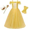 Girls Princess Cosplay Sleeping Beauty Aurora Costume Kids Halloween Carnival Birthday Party Robes roses enfants Belle vêtements 240412