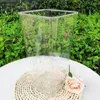 Wazony plastikowe akrylowe wazon kwiat przezroczysty kwadratowy stożkowy wysoki na domowe imprezy weselne wystrój biura imprezowy