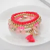 Bracelets de charme 4 PCs/set Tassel Wild Women Bracelet Fashion Fadies Bead Holiday Gift Jewelry Acessórios