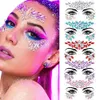 Tatueringsöverföring 5st/kit sexig diamant ansikte tatuering klistermärken färgglada glitter kristallparti ansikte dekal 3D självhäftande strass ansikte juvel * 240427