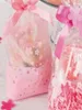 100pcslot DIY Candy Cookie Biscuit Bag Clear Pink Cherry Blossoms Printed Gift Bag Small Plastic Packing Bags For Wedding Party7407210