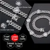 Strands Hip Hop 9mm Miami Prong Cuban Link Chain Ice Shop Rhinestone CZ Bling Rapper Halsband Mens Smycken Armband 240424