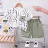 Zestawy odzieży Nowa moda Summer Kids Baby Boys Odzież garnitury kreskówka T-shirt+szorty swobodne ubrania strój dziewczęta odzież 2pcs/set