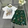 Nouvelles combinaisons pour bébés Summer Boys Clets Kids Designer Clothes Taille 100-160 cm Tiger Pattern Imprime T-shirt et Shorts verts 24aPril