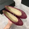 dames schoenen sandalen ontwerper slippers ballet plat kanaal merk gewatteerd lederen bowknot ronde dames schoen lederen jurk ontwerper schoenen ballet flat hiel luxe schoen