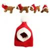 Hondenkledingproducten Cosplay Kerstmishoed Xmas Cat Headwar Outfit Winterkostuum warm voor thuis spelen Fun puppyfeestje