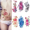 Tattoo Transfer Anime Rose Flowers Temporary Tattoos Stickers Waterproof Arm Shoulder Fake Tattoo for Women Make Up Big Flash Tattoo on Body Art 240426