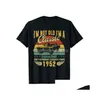 T-shirts masculins Mens 71e anniversaire présent pour hommes papa rétro vintage 1952 T-shirt d'anniversaire 71 ans Vêtements Pathers Day grand-père G Dhta9