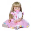 Lalki npk 55 cm Reborn Baby Doll Princess Toddler Girl Soft Touch Full Body Silikonowy prezent świąteczny Wysokiej jakości kolekcje lalki