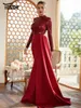 Casual Dresses Yesexy Formal Draping A-Line Long Sleeve Sequin Red Prom Evening Luxury Elegant Party for Women 2024 Cocktail Dress