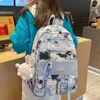 Школьные сумки женщина граффити рюкзак леди каваи нейлон мультфильм милая девочка камуфляжная сумка для путешествий мода женщины для ноутбука
