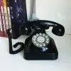 Accessoires Téléphone fixe vintage Retro Landline Cordée Téléphone Putch Bouton de numérotation Téléphone pour la décoration du bureau à domicile noir