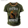 Męskie koszulki męskie oddychające fitness Sports Fitness Sports Letni rękaw letni bielizna Top Cool Retro Motorcycle Element T-shirt Q240426