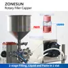 Zonesun Pasta integrada e enchimento de líquidos Máquina de capeamento de produtos de fase dupla Cosméticos Sistema de produção automática ZS-AFC30