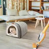 Cat Carriers Crates Houses Soft Cat Bed Deep Sleeping Room Dog Cat Winter House Afneembare mat semi afgesloten huisdiertent gebruikt voor kat- en puppybenodigdheden 240426