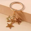 Keychains Lanyards Leuke emailster Keychain Multicolor Stars Key Chains vriendschap geschenken voor vrouwelijke mannen handtas hangers sleutels