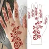 Transfert de tatouage Brown Henna Design Stickers Mehndi Henné tatouage pour main tatouage temporaire femme en dentelle en dentelle imperméable fausse tatouage marocain Hena 240427