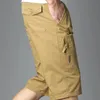 夏のトレンドカーゴショーツメンズファッションビンテージ膝の長さジムショートオムルーズミリタリーサイドポケットパンツスウェットパンツ男性240409