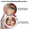 Rechargeable Compact Mirror 1x10x Magnification Compact Mirror with Light Dimmable Small Travel Makeup Mirror for Handbag Gift 240425
