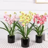 Fiori decorativi decorazione casa simulazione farfalla orchidea set pianta in vaso